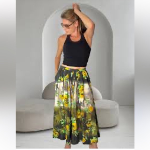 ZARA FLORAL PRINT MIDI  SKIRT - Picture 6 of 12